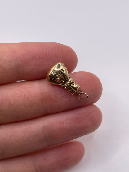 9ct gold money bag charm
