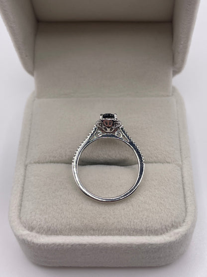 9ct white gold sapphire and diamond ring