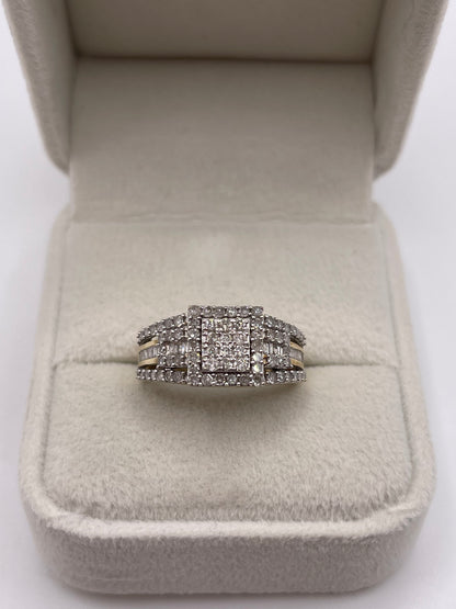 9ct gold diamond cluster ring