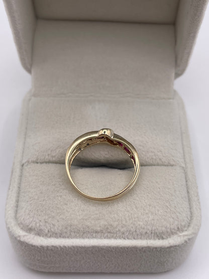 9ct gold ruby and diamond ring