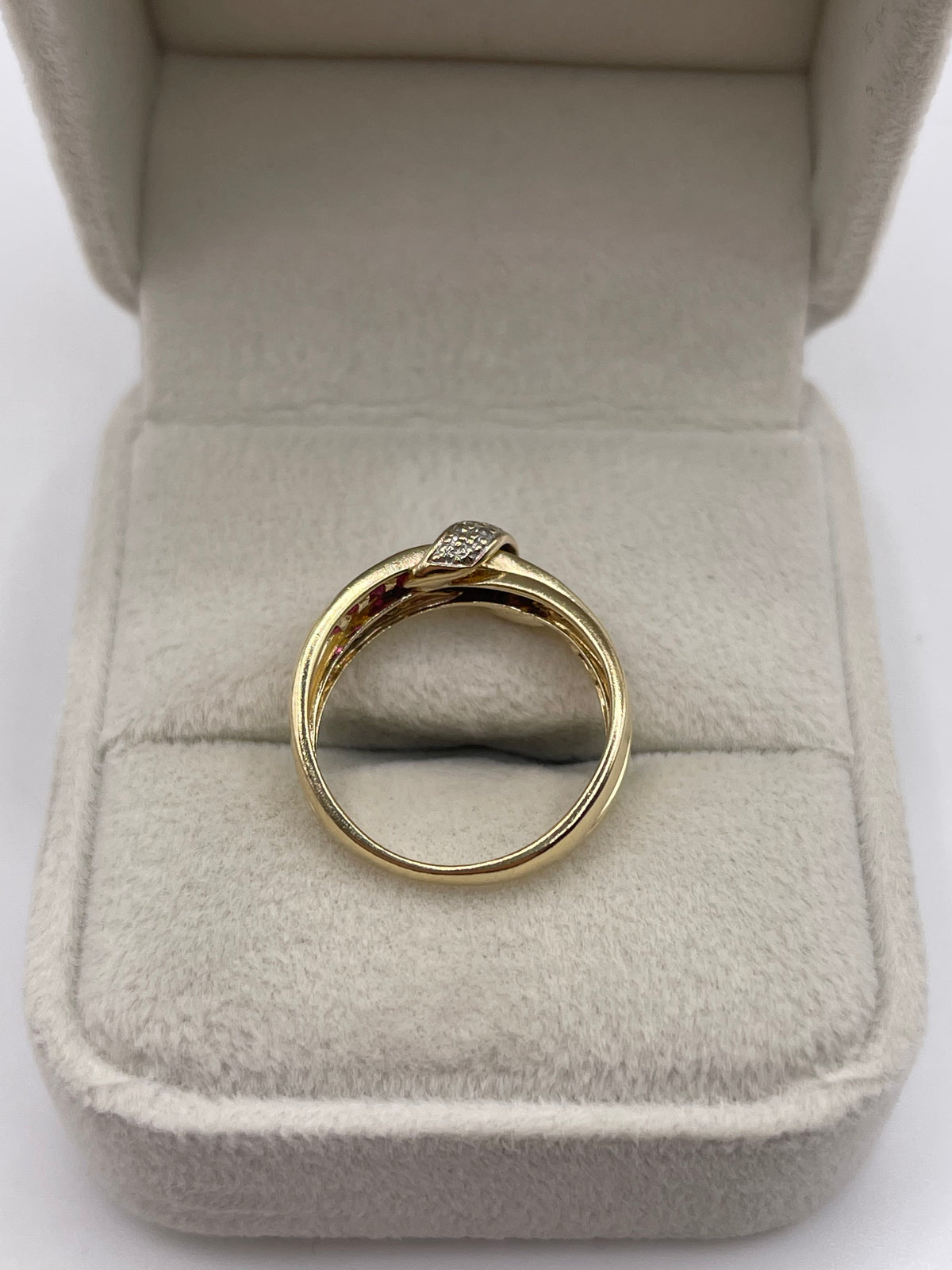 9ct gold ruby and diamond ring
