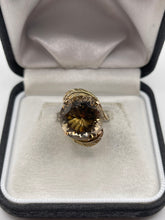 Load image into Gallery viewer, 14ct gold Smokey quartz ring
