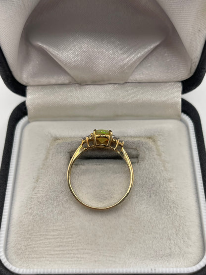 9ct gold opal and zircon ring