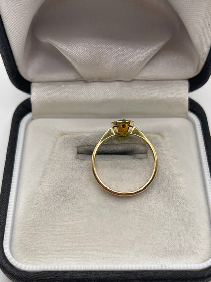 Antique 9ct rose gold paste ring