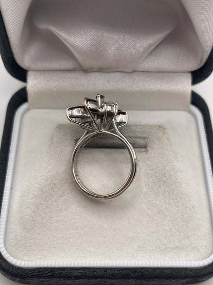 18ct white gold ruby and diamond ring