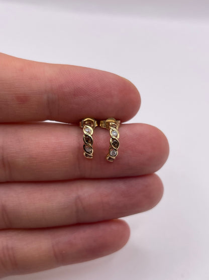9ct gold diamond earrings