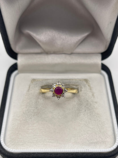 18ct gold ruby and diamond ring
