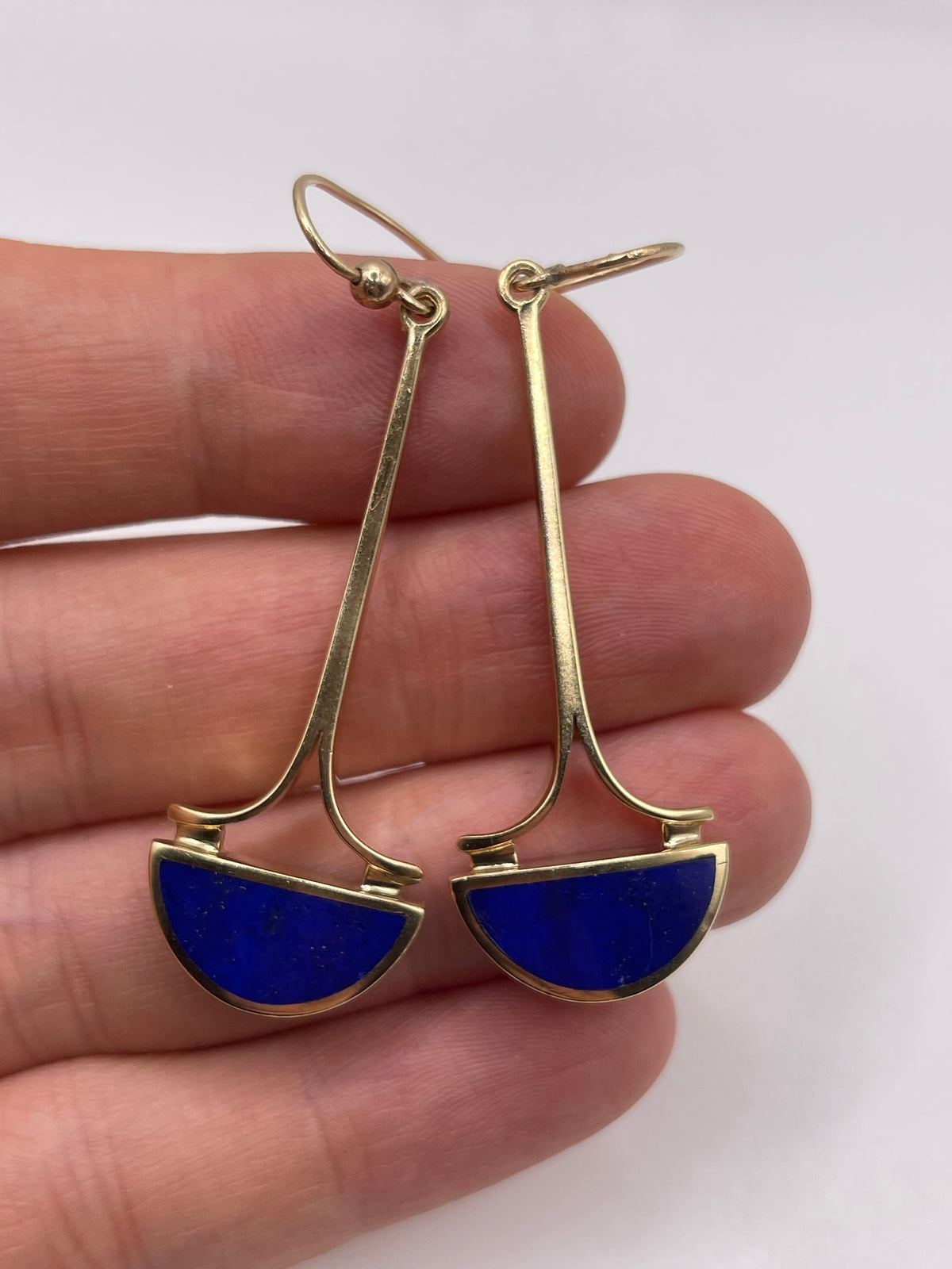 9ct gold lapis lazuli earrings