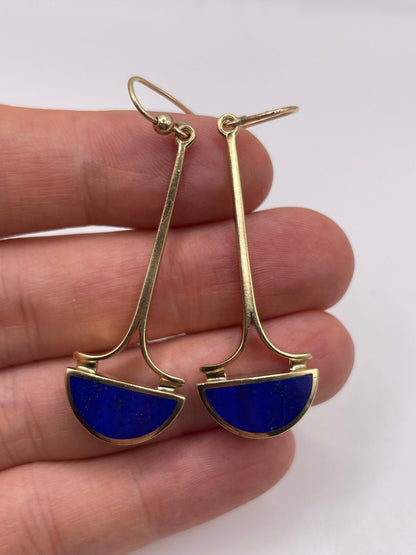 9ct gold lapis lazuli earrings
