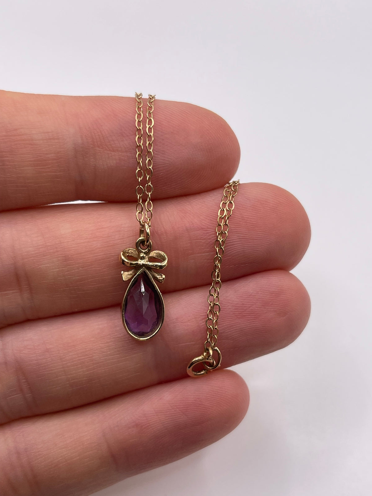 9ct gold amethyst necklace
