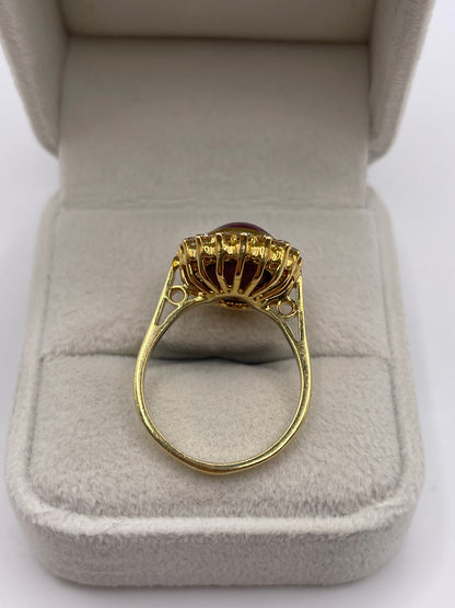 9ct gold star ruby and diamond ring