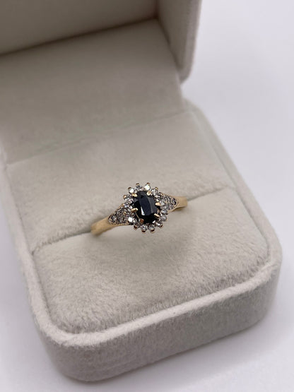 9ct gold sapphire and diamond ring
