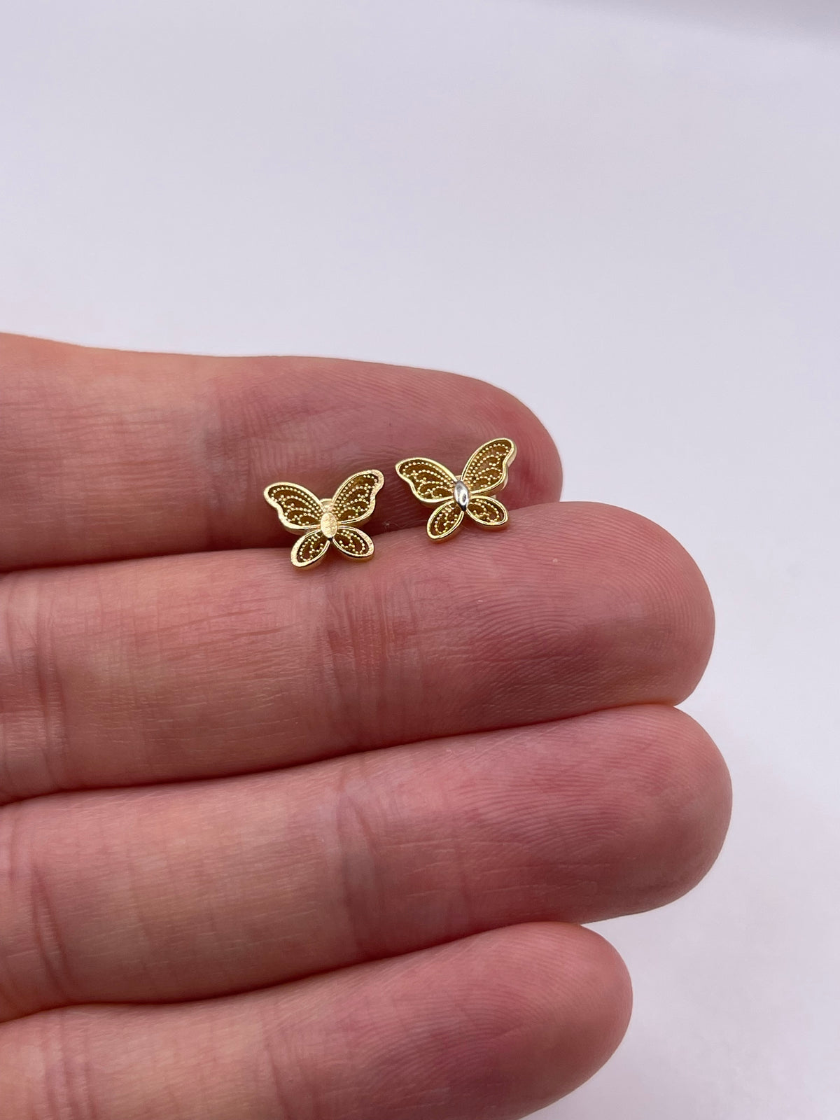 18ct gold butterfly earrings