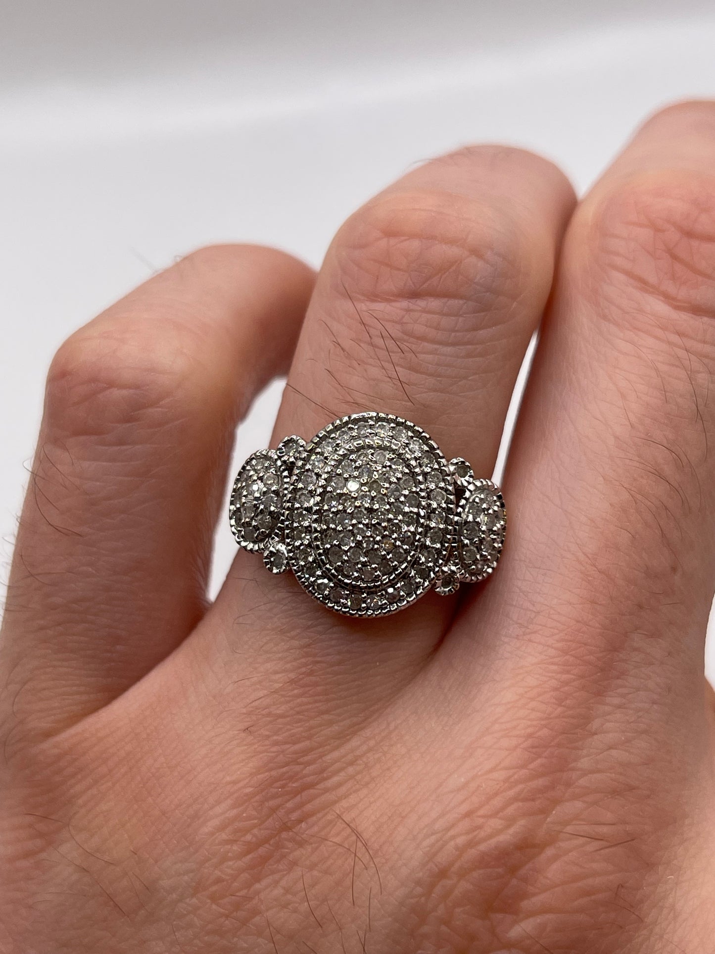 9ct gold diamond cluster ring