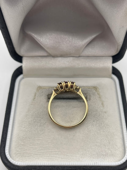 9ct gold tourmaline and diamond ring