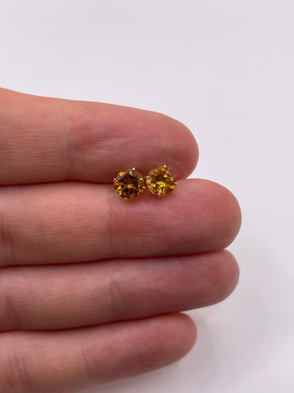 9ct gold citrine earrings