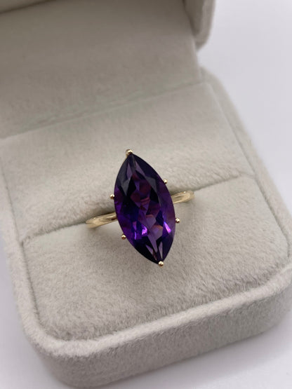 9ct gold amethyst ring