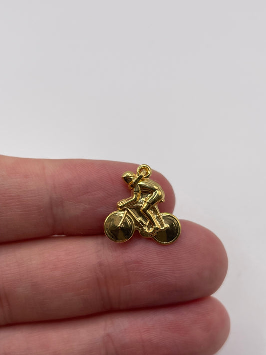 9ct gold cyclist charm