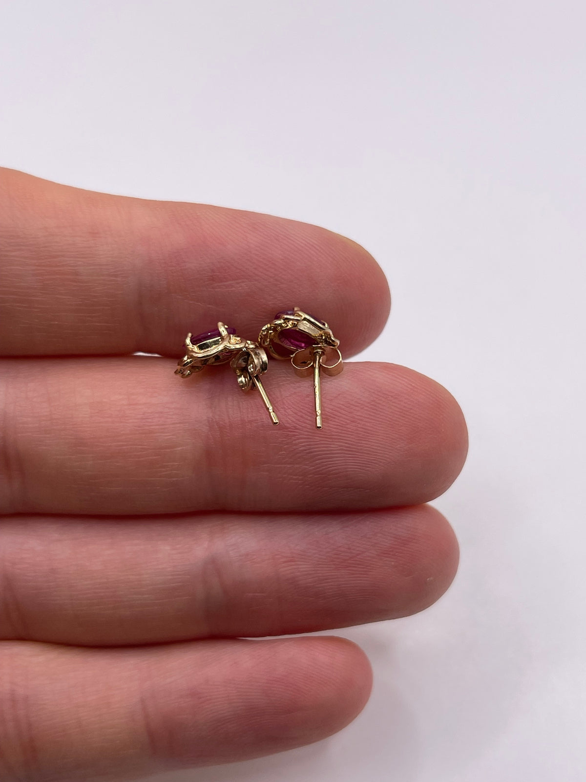 9ct gold ruby earrings