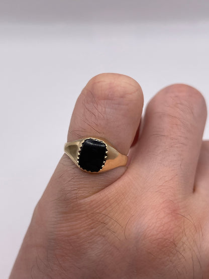 9ct gold onyx signet ring