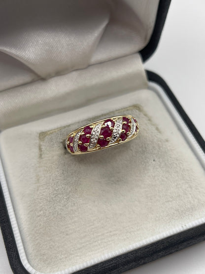 14ct gold ruby and diamond ring