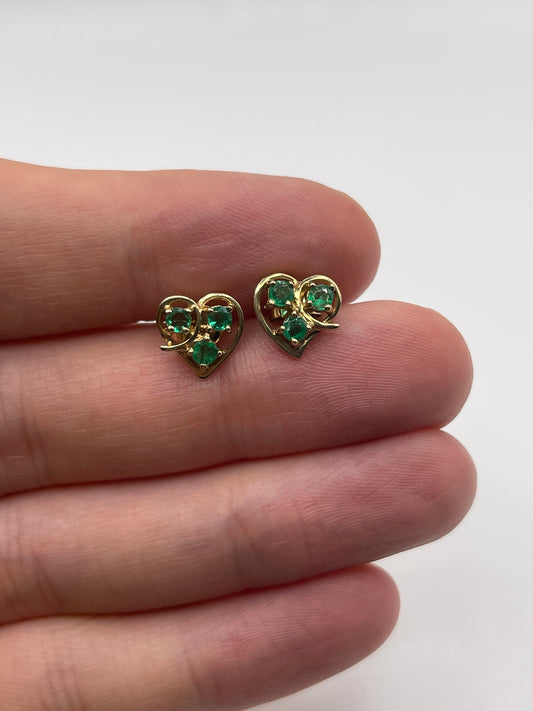 9ct gold emerald earrings