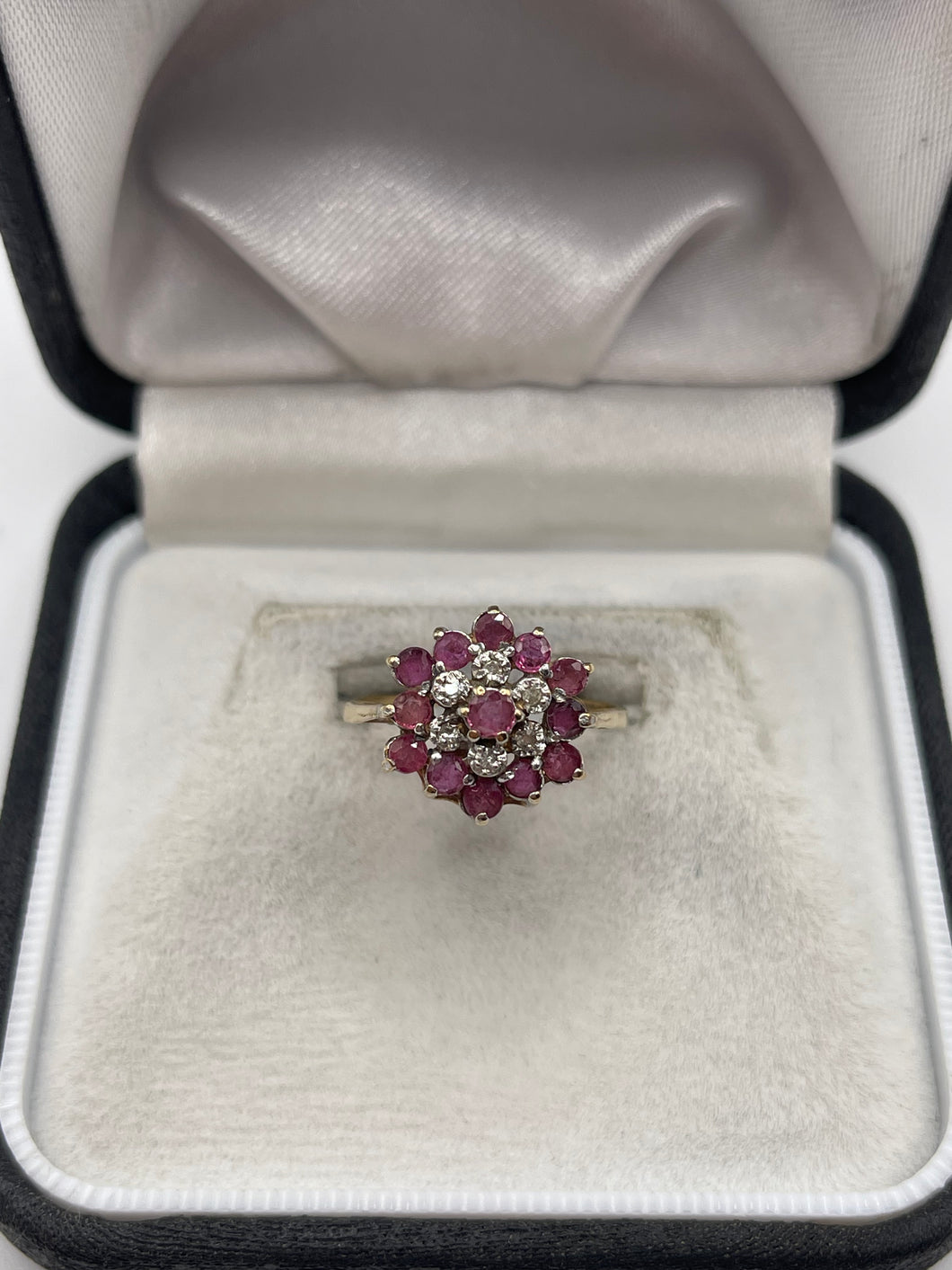 9ct gold ruby and diamond ring