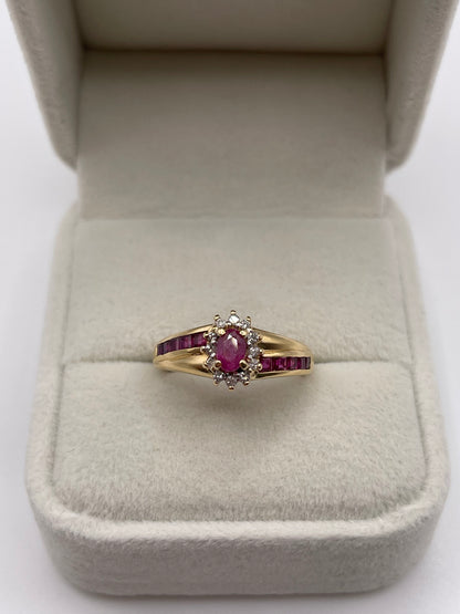 14ct gold ruby and diamond ring