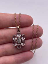 Load image into Gallery viewer, 9ct gold morganite and diamond necklace
