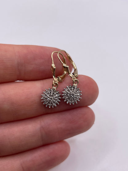 9ct gold diamond cluster earrings
