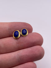 Load image into Gallery viewer, 14ct gold lapis lazuli earrings
