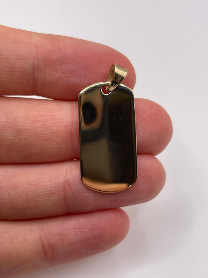 9ct gold dog tag pendant