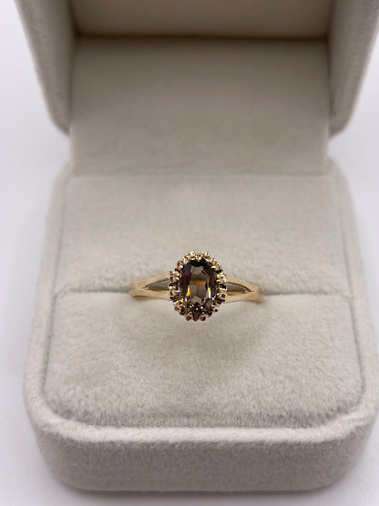 9ct gold Smokey quartz ring