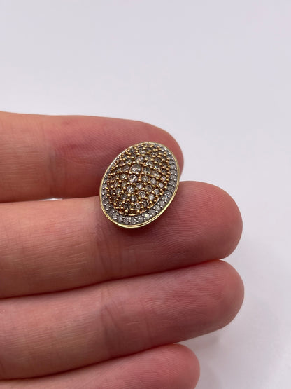 9ct gold diamond cluster pendant