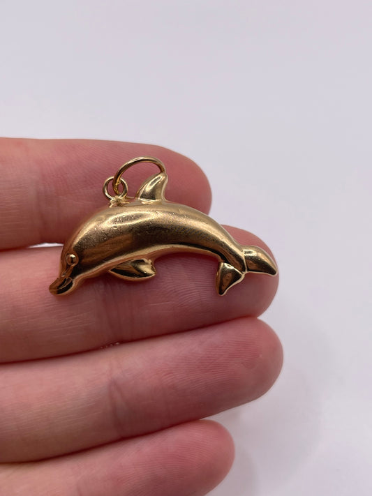 9ct gold dolphin charm