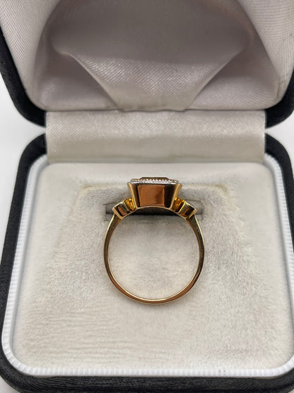 9ct gold quartz and zircon ring