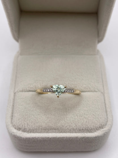 9ct gold tourmaline and zircon ring