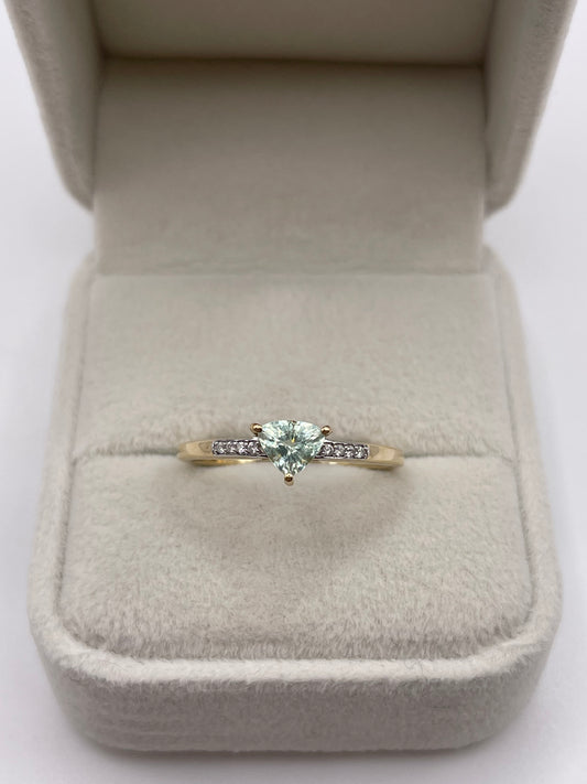 9ct gold tourmaline and zircon ring