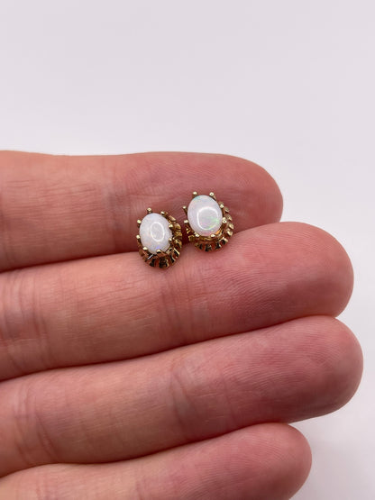 9ct gold opal earrings