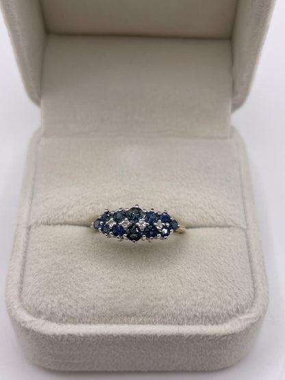 9ct gold sapphire and diamond ring