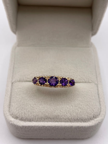 9ct gold amethyst ring