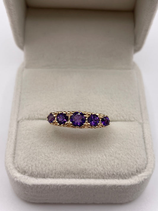 9ct gold amethyst ring