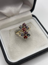 Load image into Gallery viewer, 9ct gold spinel and zircon ring

