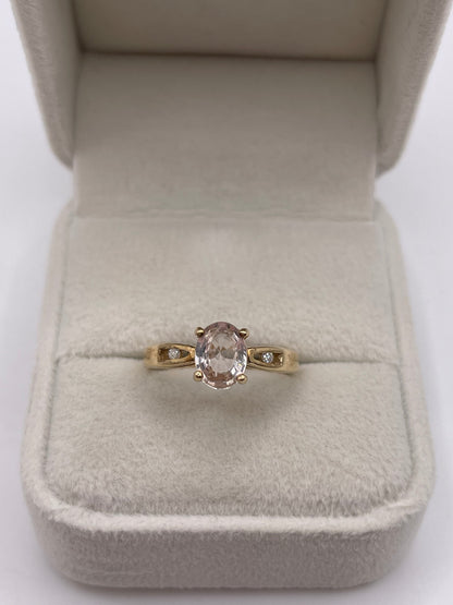 9ct gold morganite and diamond ring