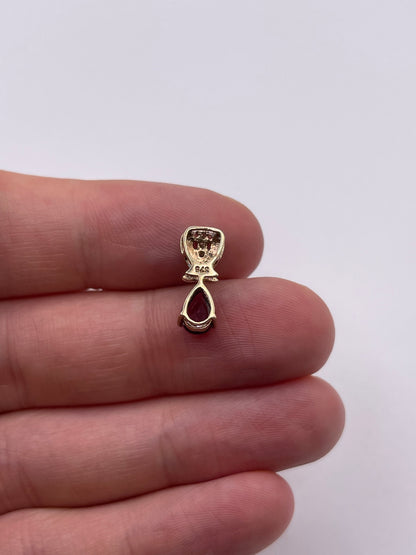 9ct gold tourmaline and diamond pendant