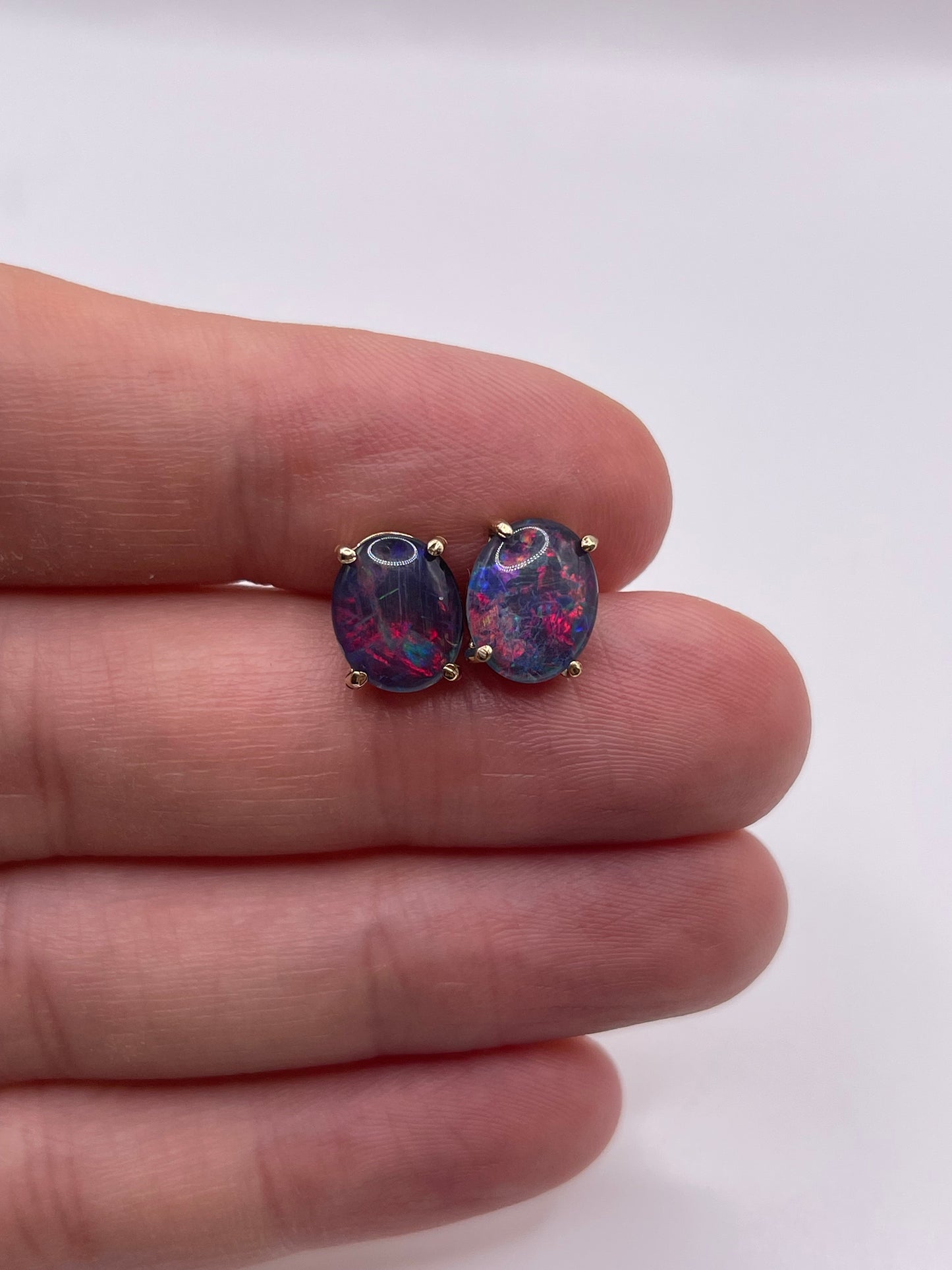9ct gold opal triplet earrings