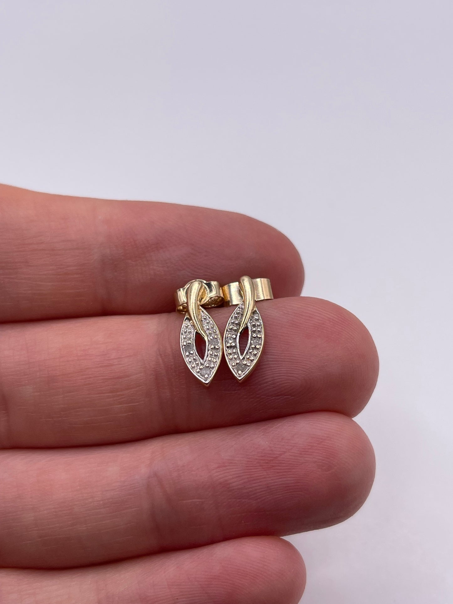9ct gold diamond earrings