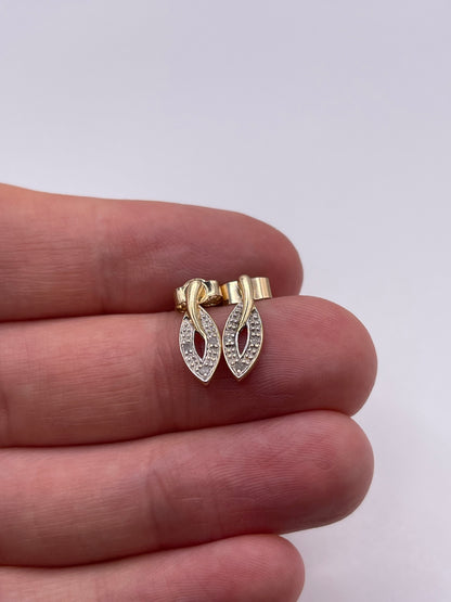 9ct gold diamond earrings