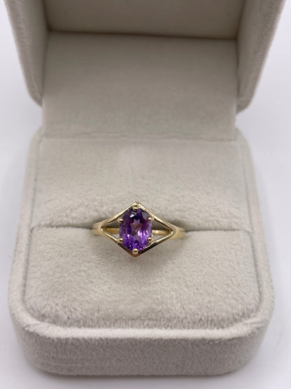 9ct gold amethyst ring