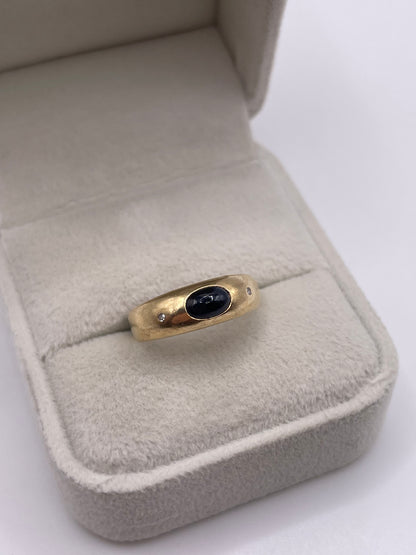 9ct gold sapphire and diamond ring